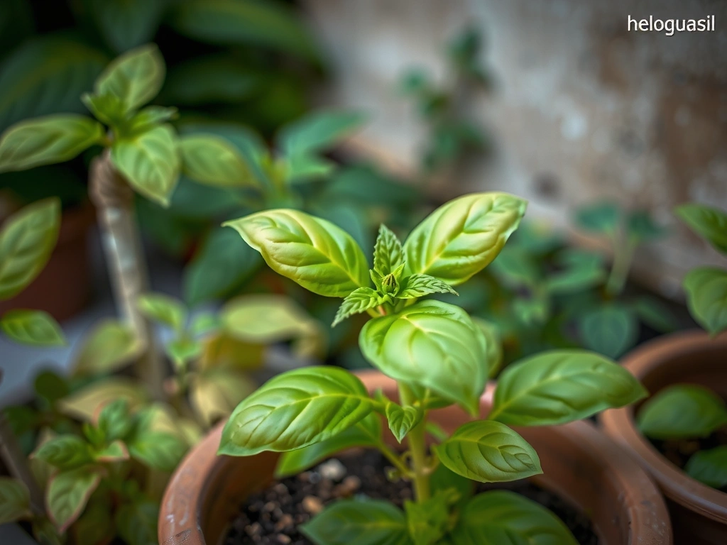 Green botanical leaves in sunlight