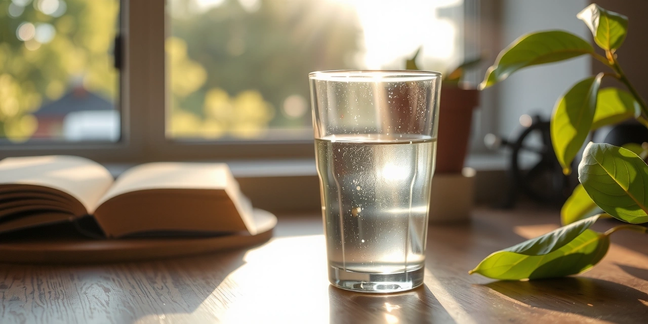 Dappled light patterns reflecting on a wellness workspace